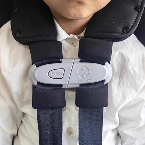 Universal Child Car Seat Chest Harness Clip Universal Safer Belt Clip Buckle Lock Stroller Chest Clip Adjustable Guard for Baby and Kids (Black) - Jamouz