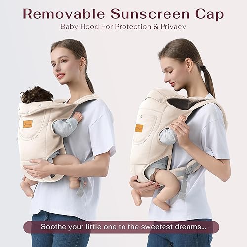 Baby Carrier Newborn to Toddler, Cozy Baby Wrap Carrier(7-30lbs), Easily Adjustable Toddler Carrier, Lightweight Baby Holder Carrier, Black - Jamouz