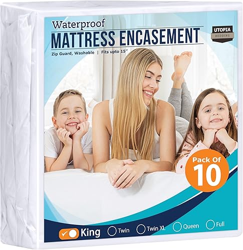Utopia Bedding Zippered Mattress Encasement Crib, 100% Waterproof Bed Bug and Dust Mite Proof Mattress Protector, Absorbent Six-Sided Mattress Cover (Pack of 2) - Jamouz