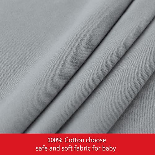 Pack and Play Sheets Fitted, Compatible with 4moms Breeze Plus Playard & Breeze GO Playard, Cotton Pack and Play Sheets Cover, Grey - Jamouz