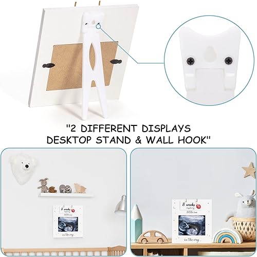 Ultrasound Picture Frame - Baby Bump Weekly Fruit and Veggie Pregnancy Tracker, Sonogram Picture Frame, Expecting Parents to be Unique Gift for Pregnant Women, Gender Reveal First Time Mom Must Have - Jamouz