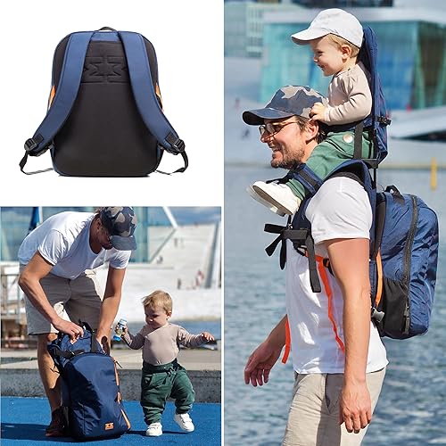 MiniMeis G4 Backpack, Grey-Melange - 28L - Compatible with MiniMeis G4 Child Shoulder Carrier - Jamouz