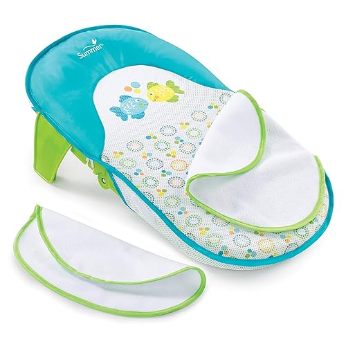 Summer Infant Bath Sling with Warming Wings (Teal) - Bath Support for Use in The Sink or Adult Tub - Jamouz