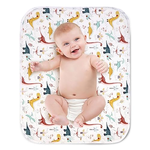 Diaper Changing Pads for Baby, Flower Change Mat, 3Layers Waterproof Change Pad Foldable Absorbent Mats for Women, Reusable Incontinence Underpads for Patient 24''x30'' - Jamouz