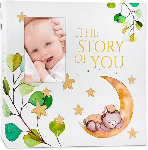 Modern Baby Memory Book Gender Neutral with Ample Photo Space, First 5 Year Journal Baby Book Keepsake with Spacious Pregnancy Section, Scrapbook Baby Photo Albums, Ideal for Baby Shower Gifts - Jamouz
