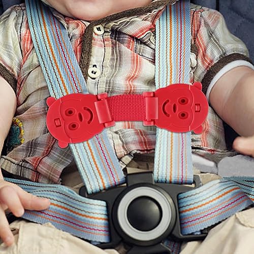 Anti Escape Baby Harness Chest Clip, Prevent Children/Kids Taking Their Arms Out of Child High Chairs/Strollers/Baby Reins, Red(2 Pack) - Jamouz