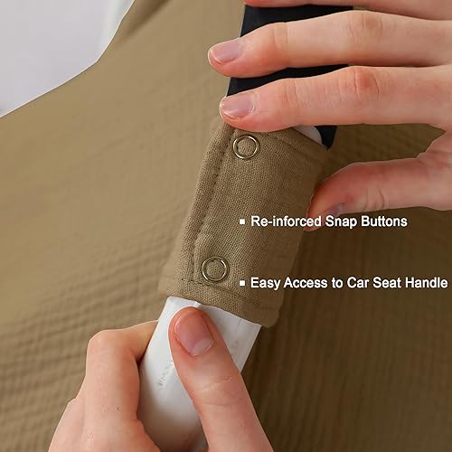 100% Muslin Cotton Car Seat Cover Baby, Carseat Canopy Cover, Universal Fit Stroller Covers for Boys and Girls (Roman Green) - Jamouz