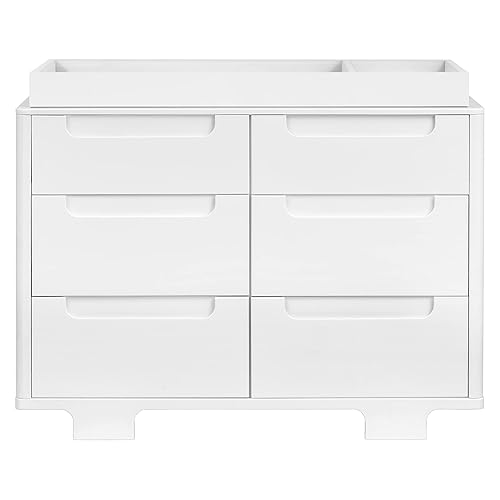 babyletto Yuzu 6-Drawer Dresser in White and Natural, Greenguard Gold Certified - Jamouz
