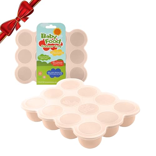 Samuelworld Baby Food Storage Container, 12 Portions x 2.5oz - BPA Free Silicone Freezer Tray with Clip-On Lid for Breast Milk Storage, Homemade Baby Food, Vegetable & Fruit Purees - Blue - Jamouz
