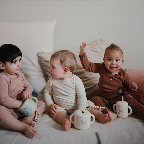 mushie 100% Silicone Training Cup & Straw for Toddlers | 6 Months+ (Soft Lilac) - Jamouz