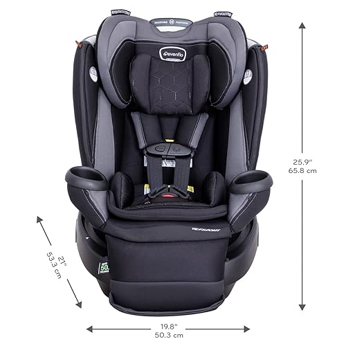 Evenflo Convertible Car Seat w/ 360 Degree Rotation & 3 Modes, Revolve360, Revere Gray - Jamouz
