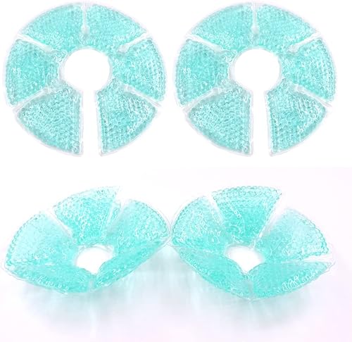 Breast Therapy Ice Packs, Hot and Cold Breast Pads, Breastfeeding Essentials Large Gel Bead Packs for Moms, 2 Pack - Jamouz