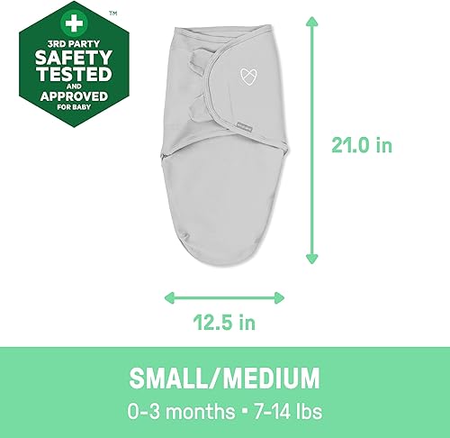 SwaddleMe by Ingenuity Original Swaddle with Easy-Change, 100% Cotton, Improves Sleep & Calms Startle Reflex, 3-6 Months, 3-Pack - Mountaineer - Jamouz