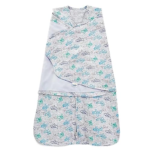 HALO 100% Cotton Sleepsack Swaddle, 3-Way Adjustable Wearable Blanket, TOG 1.5, Baby Blue, Newborn, 0-3 Months - Jamouz