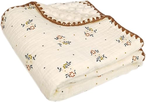 Baby Blanket Double Layer Cotton Muslin Thick Quilt Neutral 40x40Inch Soft Throw Blanket Bear Pattern - Jamouz
