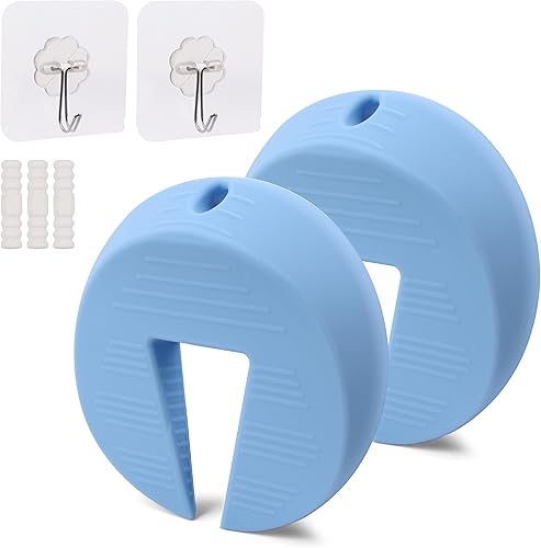Silicone Door Guard and Stopper, Prevents Finger Pinch Injuries, Door Safety for Kids, 2 Packs White Basic - Jamouz