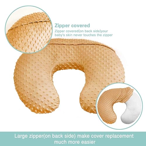 OWLOWLA Minky Nursing Cover, Breastfeeding Pillow Slipcover Fits Nursing Pillow for Baby Boy Girl(Baby Blue) - Jamouz