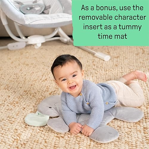 Ingenuity InLighten 5-Speed Baby Swing - Swivel Infant Seat, 5 Point Safety Harness, Nature Sounds, Lights - Nally Owl - Jamouz