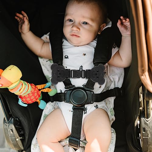 Lock Strap Anti Escape, Bear-Shaped Baby Harness Chest Clip Safety Clip, Prevent Children/Kids Taking Their Arms Out of Child High Chairs/Strollers/Baby Reins(2 Pack) - Jamouz