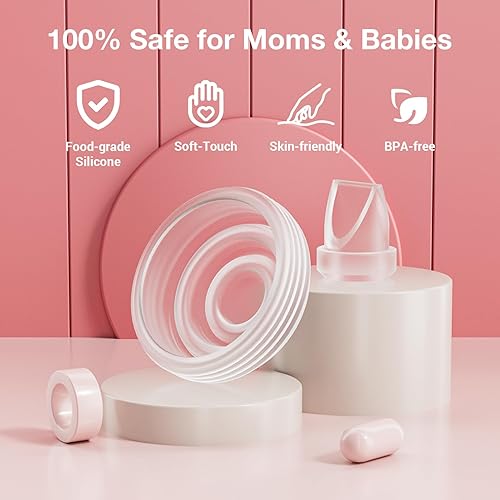 10PCS Breast Pump Parts, 6Pack Silicone Duckbill Valve & 4Pack Silicone Diaphragm Compatible with Momcozy M5 Wearable Breastpump, M5 Breast Pumps Replacement Accessories Breastfeeding Essentials Kit - Jamouz