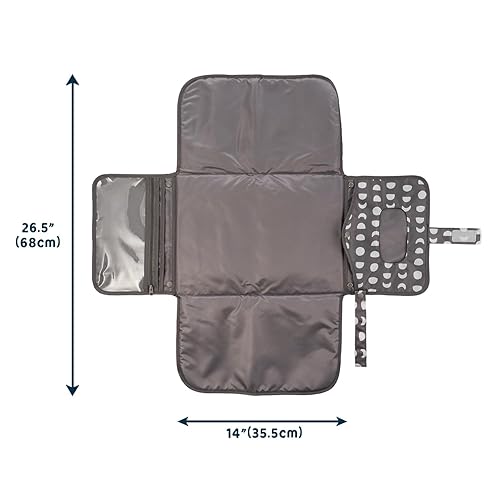 Tiny Twinkle Portable Diaper Changing Pad, Foldable Waterproof Baby Change Pad for Newborn Girl & Boy with Smart Wipes Pocket (Beige Checkers) - Jamouz