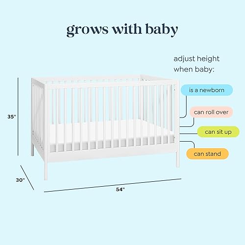 DaVinci Birdie 3-in-1 Convertible Baby Crib - GREENGUARD Gold Certified Crib - Convertible Crib to Toddler Bed and Daybed - Baby Bed w/ 4 Adjustable Heights - Easy to Assemble Wooden Crib - Honey - Jamouz