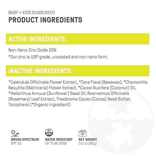 Raw Elements Baby & Kids SPF 30 Organic Sunscreen Tin, Non-Nano Zinc Oxide, Reef-Safe, Cruelty-Free, Gluten & Nut Free, Travel Sunblock 3.0 oz - Jamouz