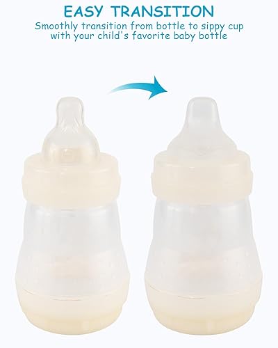 Sippy Cup Nipples for Mam Baby Bottles, Soft 100% Silicone Sippy Spout Nipples, Variable Flow, 6m+, 3 Count - Jamouz