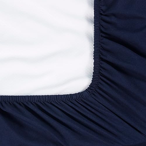 CaSaJa Navy Diaper Changing Pad Cover with Strap Holes Set of 3, Snug Fit 4-Sided Contoured Changing Table Pad 16x31 16x32, Fitted Change Pad Sheet for Baby Boy, 100% Silky Soft Microfiber - Jamouz