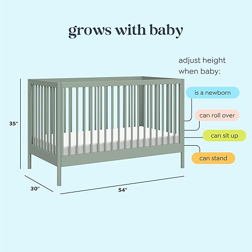 DaVinci Birdie 3-in-1 Convertible Baby Crib - GREENGUARD Gold Certified Crib - Convertible Crib to Toddler Bed and Daybed - Baby Bed w/ 4 Adjustable Heights - Easy to Assemble Wooden Crib - Honey - Jamouz