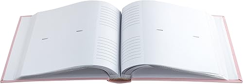 MCS 200-Pocket Fabric Baby 4x6 Photo Album with Writing Space, 8.5 x 8.5 Inches, Baby Pink - Jamouz