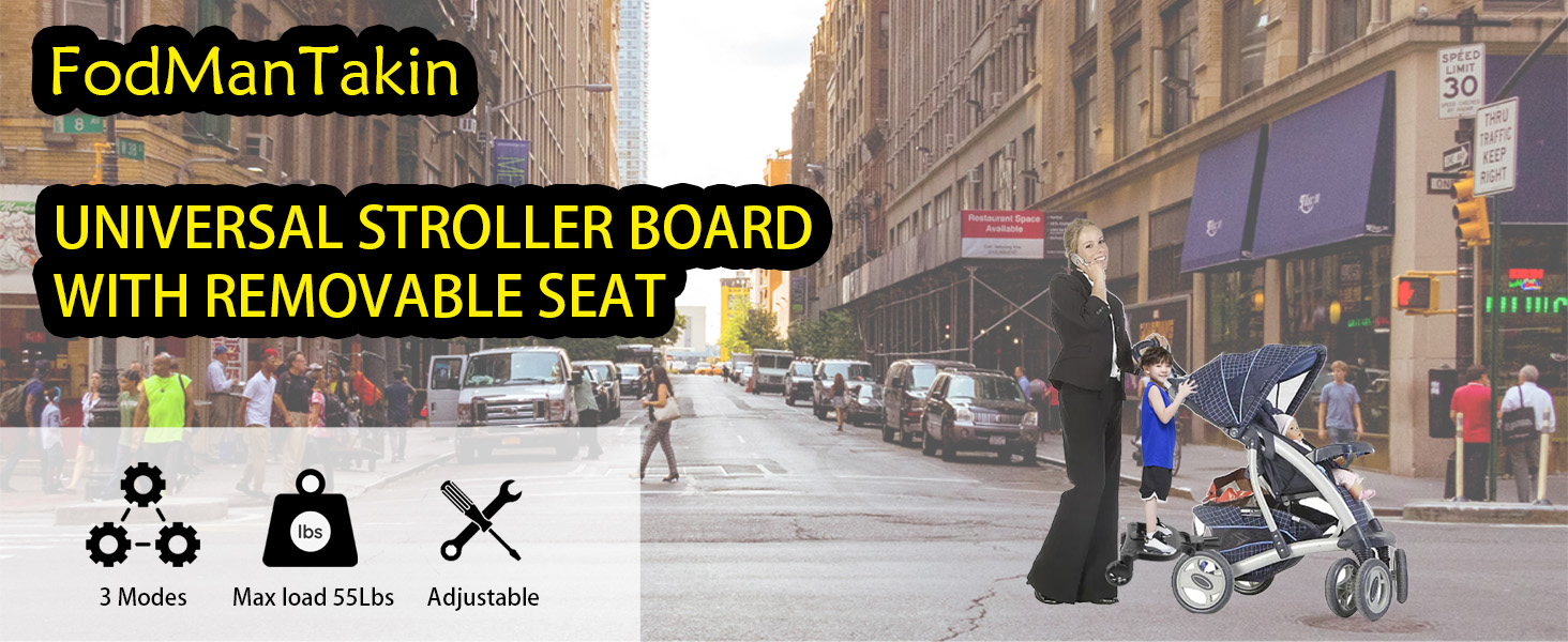 UNIVERSAL STROLLER BOARD WITH REMOVABLE SEAT