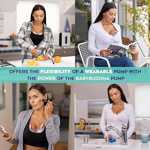 BabyBuddha Hands Free Milk Collection Cups for Breast Pump, 8 Fl Oz per Cup, Milk Containers, Compatible with BabyBuddha Breast Pump, Wearable Cups, Small, 2 Pack (22 to 24mm) - Jamouz