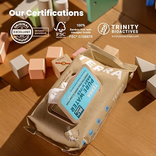 Bamboo Baby Wipes: Pure Water Wipes, 99.7% Pure New Zealand Water, 100% Biodegradable Bamboo Fiber, 0% Plastic, Unscented Baby Wipes for Sensitive Skin, 1 Pack of 70 Wipes - Jamouz