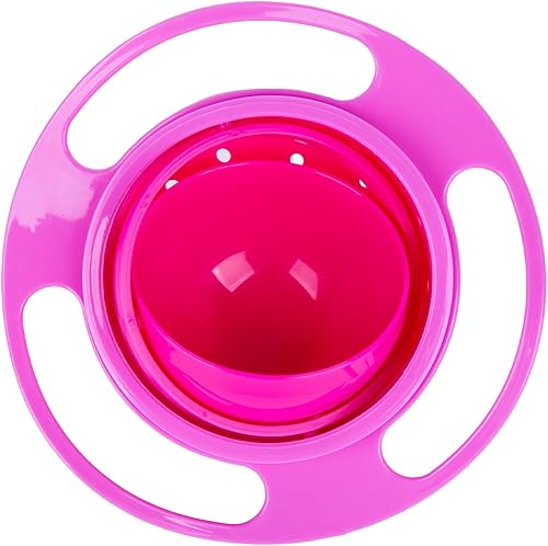 Berry President Magic Bowl 360 Degree Rotation Spill Resistant Gyro Bowl with Lid For Toddler Baby Kids Childre (Pink) - Jamouz