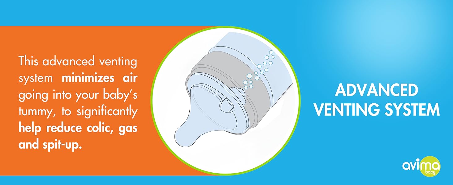 avima baby bottles to reduc gas and spit up colic burp babies nipple set