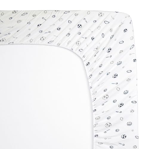 TL Care 2 Pack Fitted Pack N Play Playard Sheet 27' x 39', Soft Breathable Neutral 100% Cotton Jersey Pack and Play Sheet, Gray Star/Gray Zigzag, for Boys and Girls, Fits Most Mini Crib - Jamouz