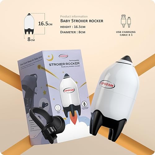 Vibrating Baby Stroller Rocker Rechargeable, Portable Baby Sleep Soother Aid Rocks Any Stroller, Buggy, Adjustable Speed, Fits All Pushchairs, Prams, Stroller - Jamouz