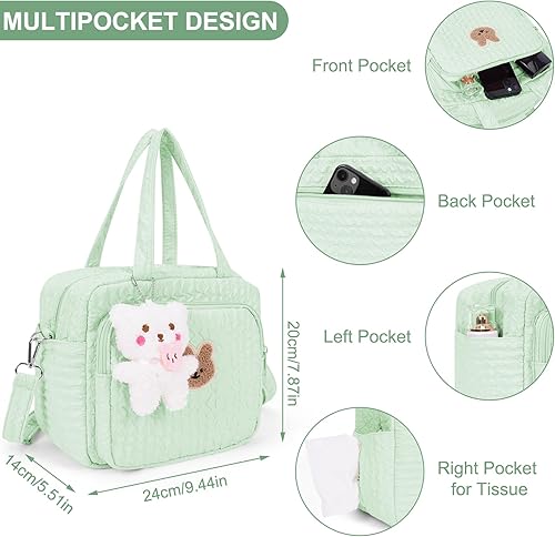 Lushandy Baby Diaper Bag Tote, Cute Mommy Nappy Crossbody Travel Tote, Multifunction Storage Bag - Jamouz