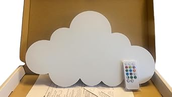 Hand Painted Remote Control Nursery Light for Baby and Toddler Room,9 Colors Changing Cloud Wall Lamp (Elephant Grey) - Jamouz