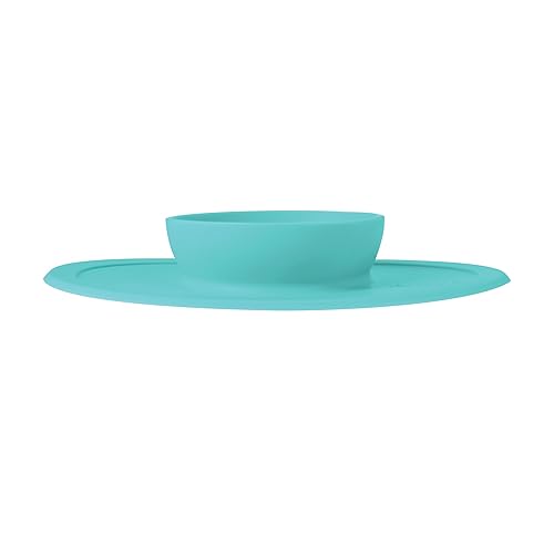 Nuby Sure Grip Silicone Feeding Bowl - Toddler Suction Plate - 6+ Months - Aqua - Jamouz