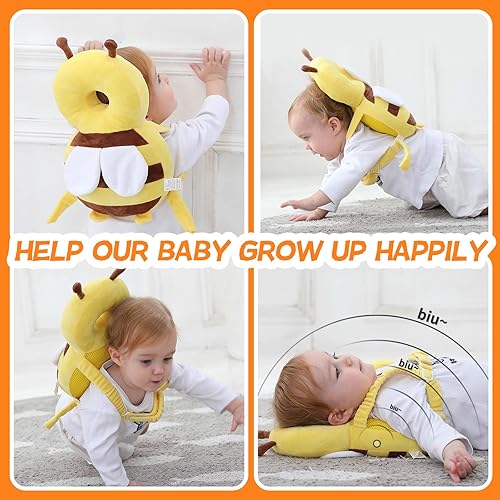 Baby Head Protector Backpack: Alarm Function,Adjustable and Ultra-Light(Bee) - Jamouz