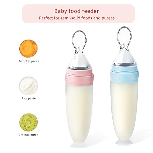Termichy Baby Food Dispensing Spoon: Squeeze Feeder Dispenser for Baby - Self Feeding Bottle Spoon - Jamouz