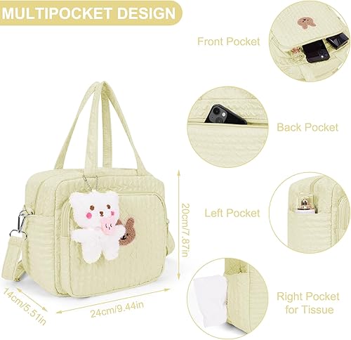 Lushandy Baby Diaper Bag Tote, Cute Mommy Nappy Crossbody Travel Tote, Multifunction Storage Bag - Jamouz