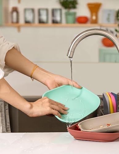 BABELIO Powerful Suction Plates for Baby and Toddler, 100% Food Grand Silicone, Divided, BPA Free, Microwave & Dishwasher Safe, Stay Put, 3 Pack - Jamouz