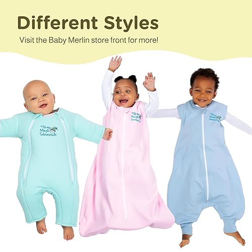 Magic Sleepsuit Baby Merlin's 100% Cotton Baby Transition Swaddle - Baby Sleep Suit - Lavender colour -for 3-6 Months baby - Jamouz