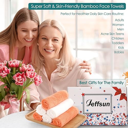 Wash Cloths 6 Pack, Reusable Makeup Remover Towel, 13x13 inch Large Washcloths for Face and Body, Super Soft and Skin Friendly Face Towel on Sensitive Skin, Easy to Rinse Grey Facial Cleaning Cloths - Jamouz