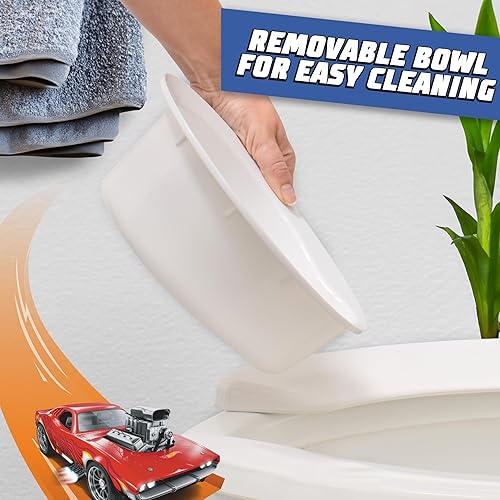 Hot Wheels Blue Race Car Potty Training Toilet, Includes Detachable Toddler Toilet Seat and Kids Potty, Ages 12 Months and Up - Jamouz