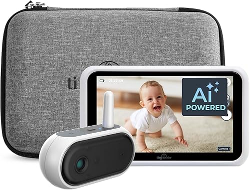 Tiny Traveler Ai Smart Wireless Baby Car Monitor - AI-Powered Safety Alerts: Cry/Laugh/Stand Detection, Virtual Fence, Long Range 1000ft Night Vision Lullabies Night Light - Jamouz