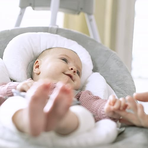 Ingenuity InLighten 5-Speed Baby Swing - Swivel Infant Seat, 5 Point Safety Harness, Nature Sounds, Lights - Nally Owl - Jamouz